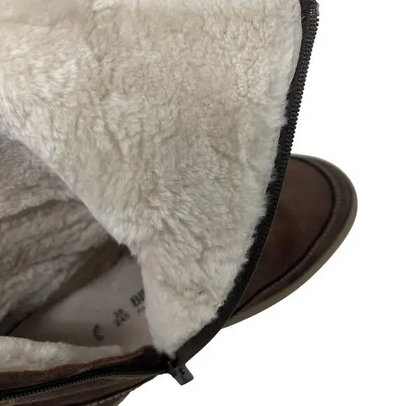 Birkenstock Woodbury Suede Leather Boots - Shearling - Dark Brown - Size 38 - Picture 7 of 9